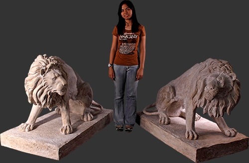 Set of Lions in Roman Stone Finish
