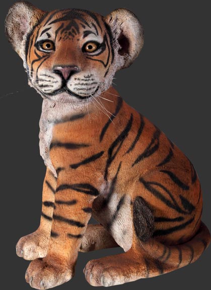 Tiger Cub - Sitting / Fiberglass - Click Image to Close