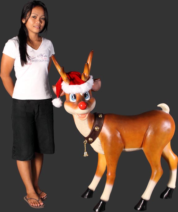 Fiberglass Funny Standing Reindeer