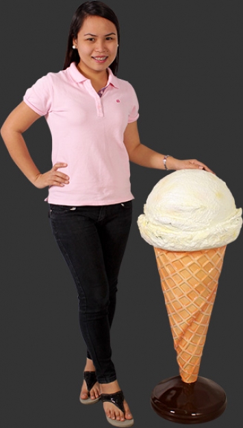 Hard Ice Cream Cone - On Stand