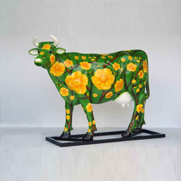 Spanish Sunflower Poppies Cow (with or without Horns) - Click Image to Close
