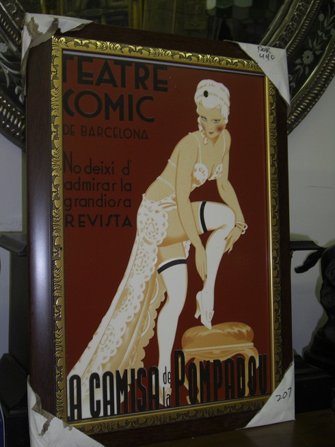 Framed Poster with Glass - " Teatre Comic "