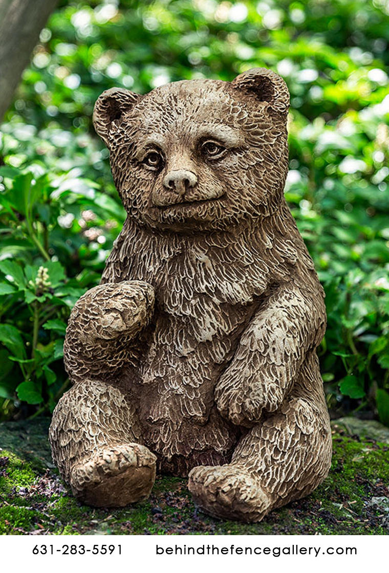 Bear Cub Outdoor Cast Stone Garden Statue