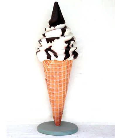 Chocolate Fudge Soft Serve Ice Cream Cone