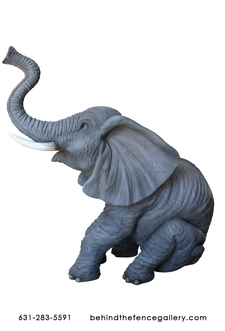 Elephant Sitting Trunk Up