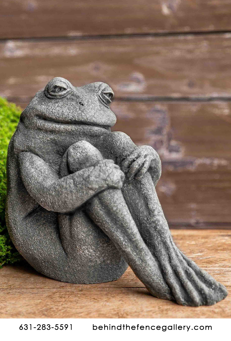 Fern the Sitting Stone Frog Statue