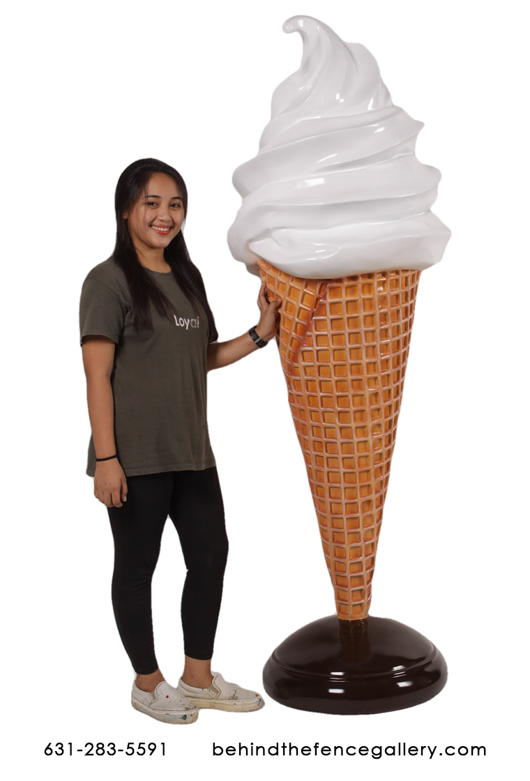 Giant Vanilla Soft Serve Ice Cream Cone Statue