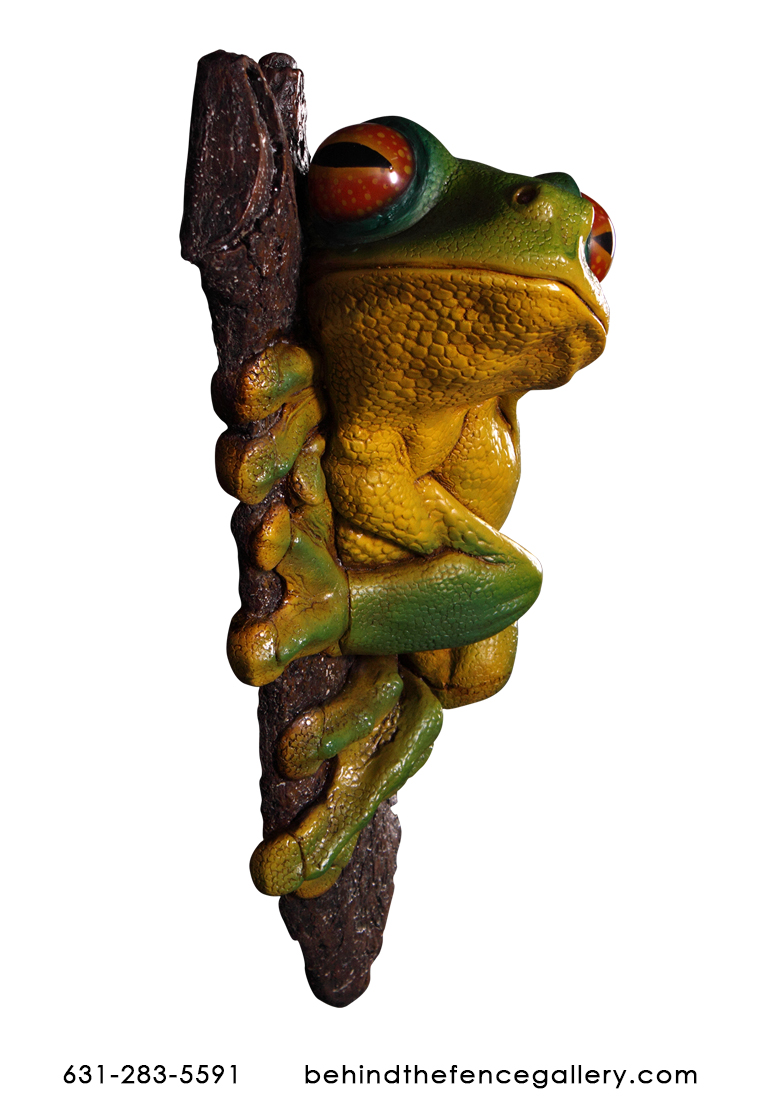 Green Tree Frog Wall Mounted Statue