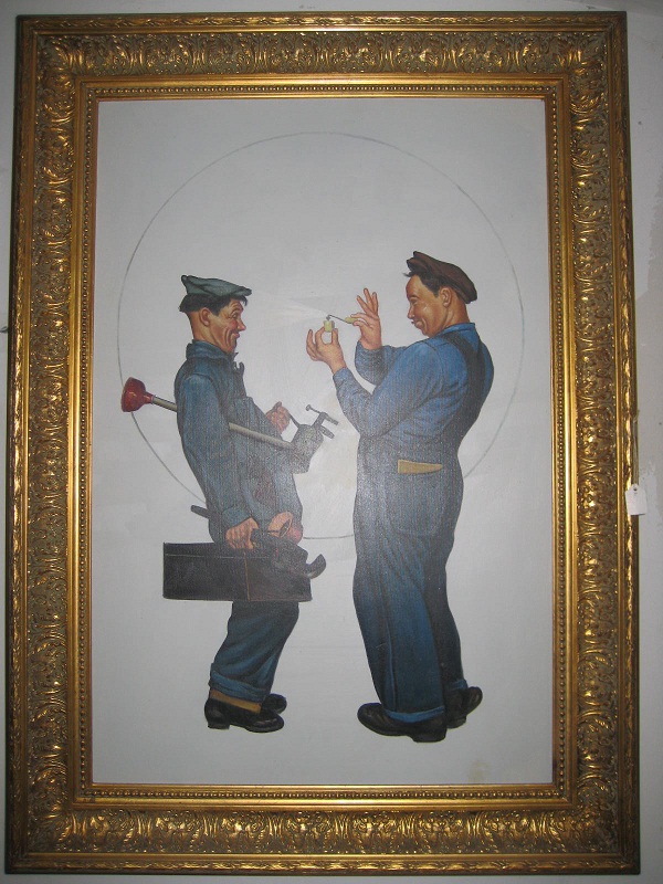 Oil painting-Plumbers discounted