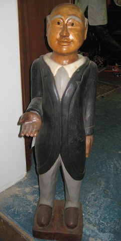 Butler - Hand Carved Wood Statue.