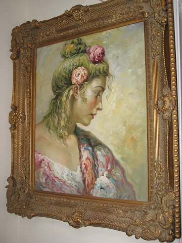 Oil Painting-Lady with Flowers