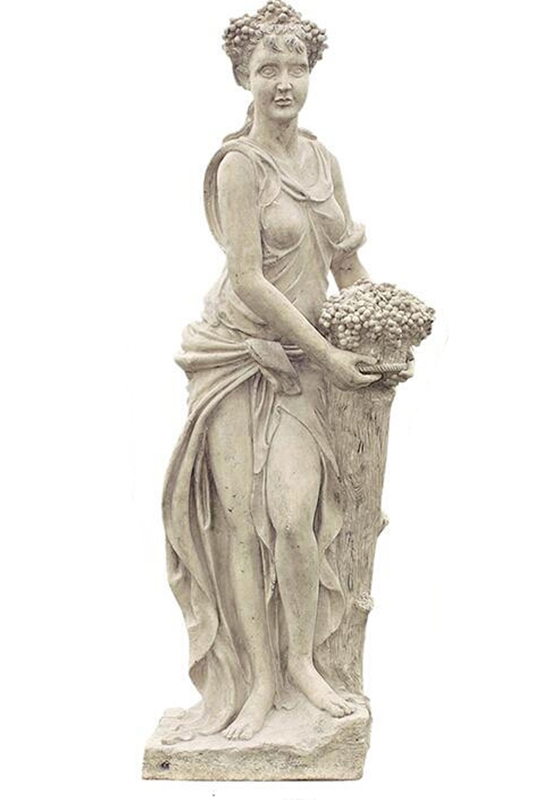 Four Seasons- Lady Autumn Statue with Base