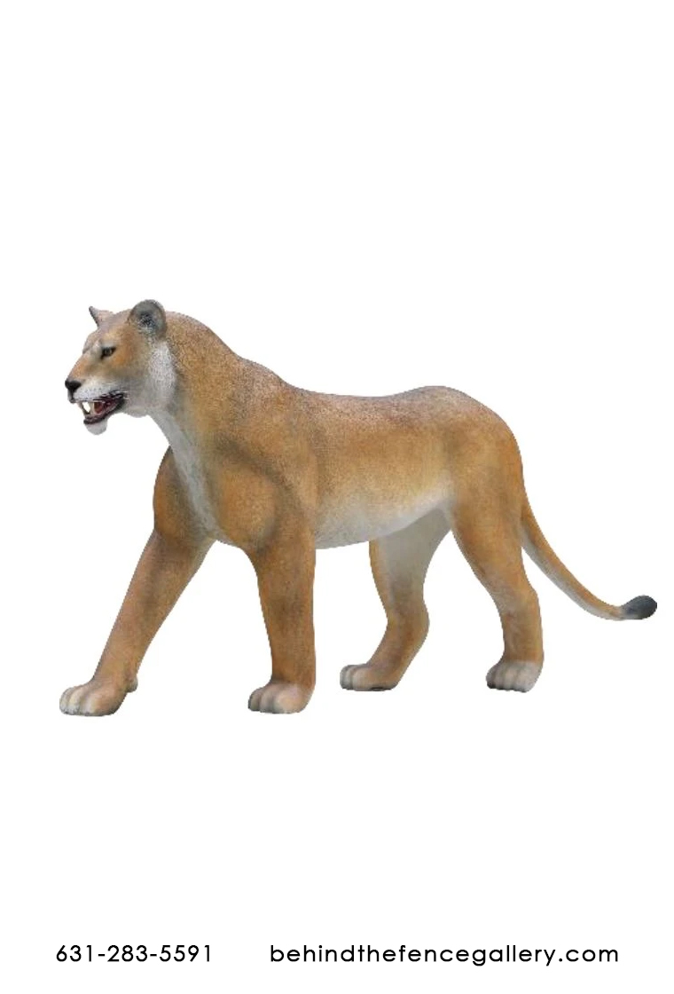 Life Size African Lioness Walking Statue Decor