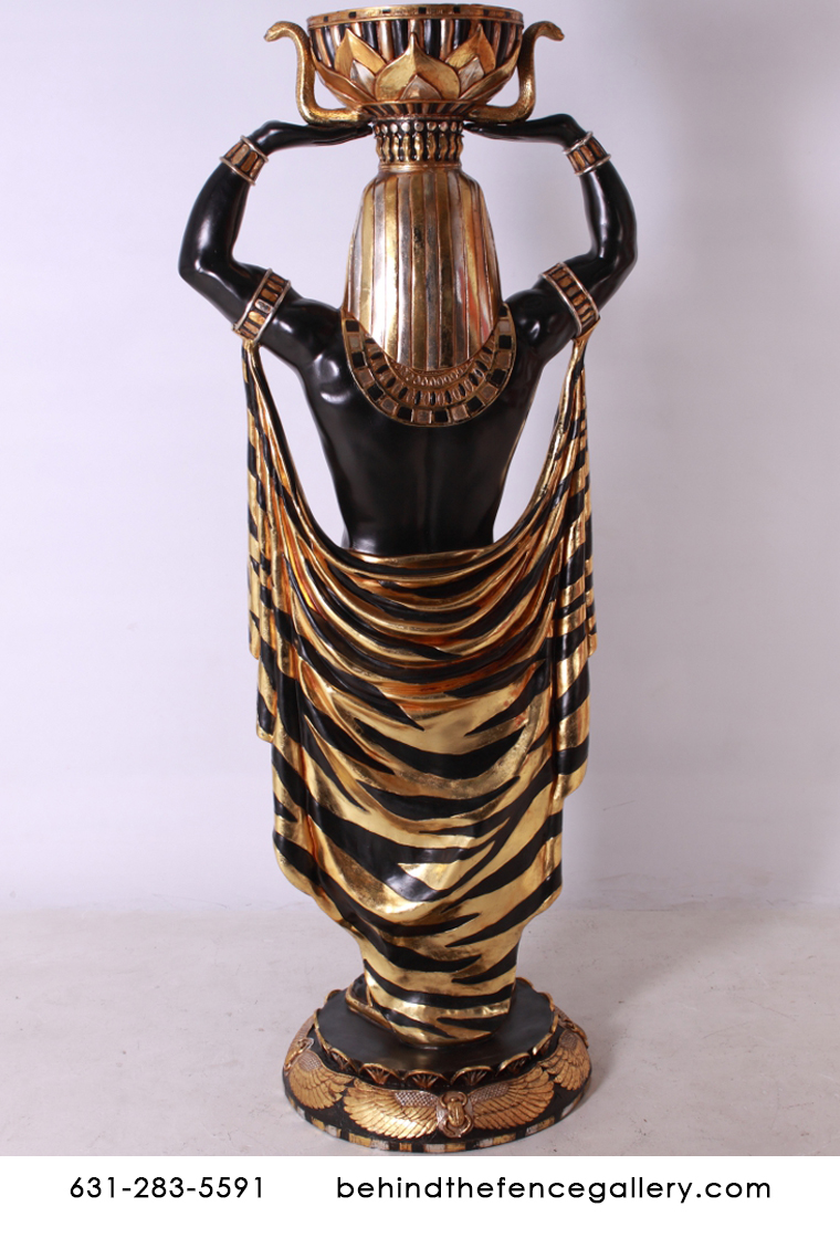Egyptian Male Plant Pot Holder Life Size Statue