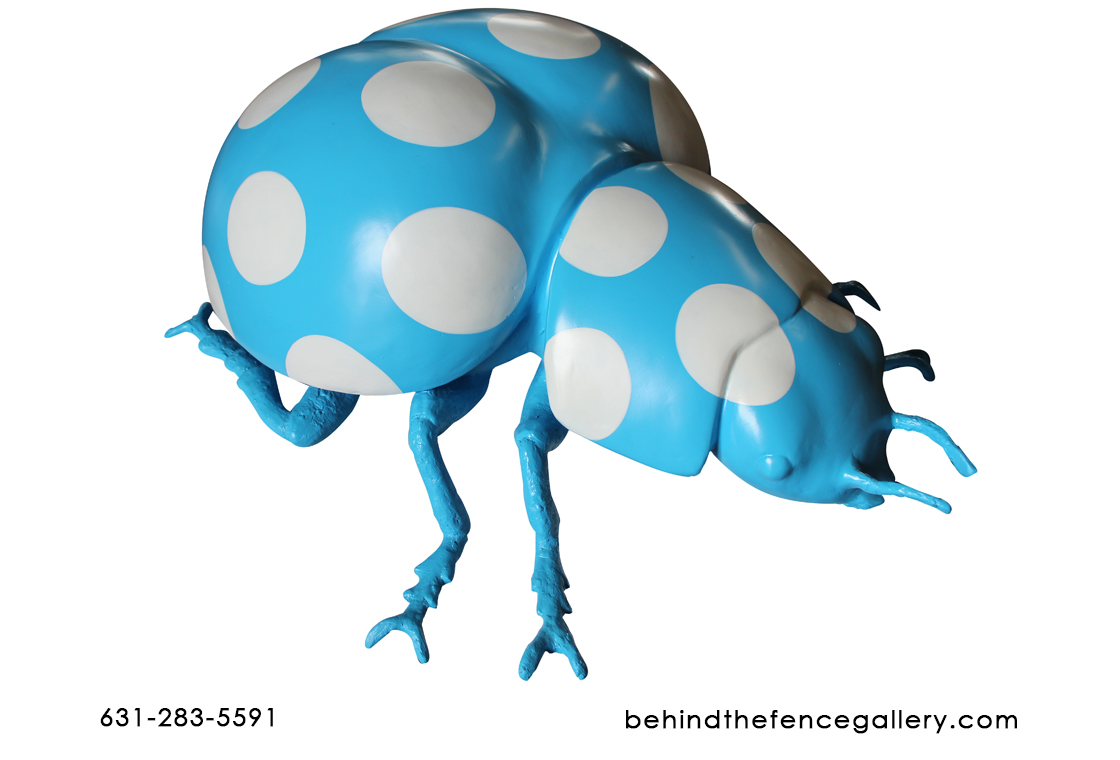Blue Polka Dot Over Sized Pop Art Beetle Statue