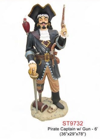 Pirate Captain with a Gun 6ft.