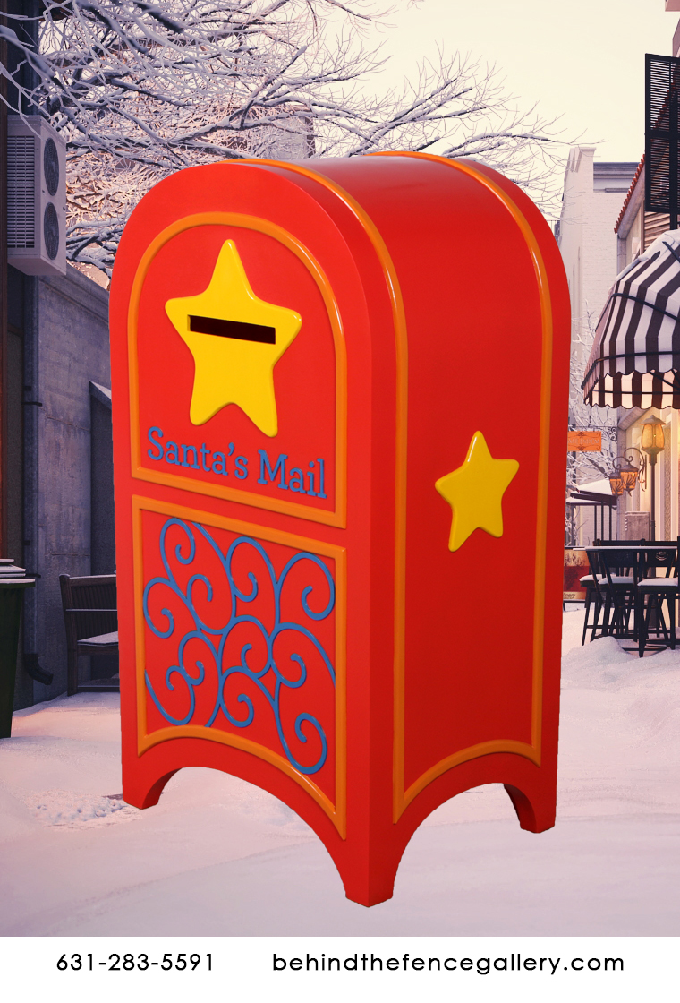 Large Red Christmas Mailbox - Click Image to Close