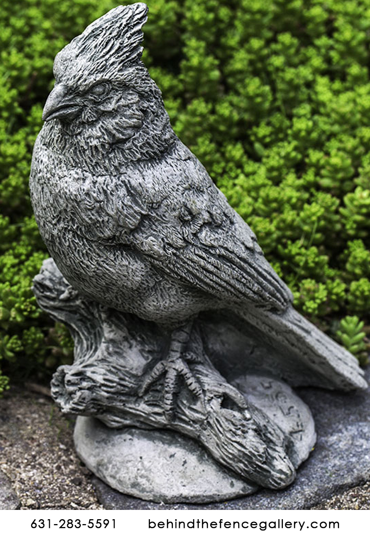 Northern Red Cardinal Outdoor Cast Stone Garden Statue