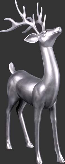 Standing Silver Reindeer - Click Image to Close