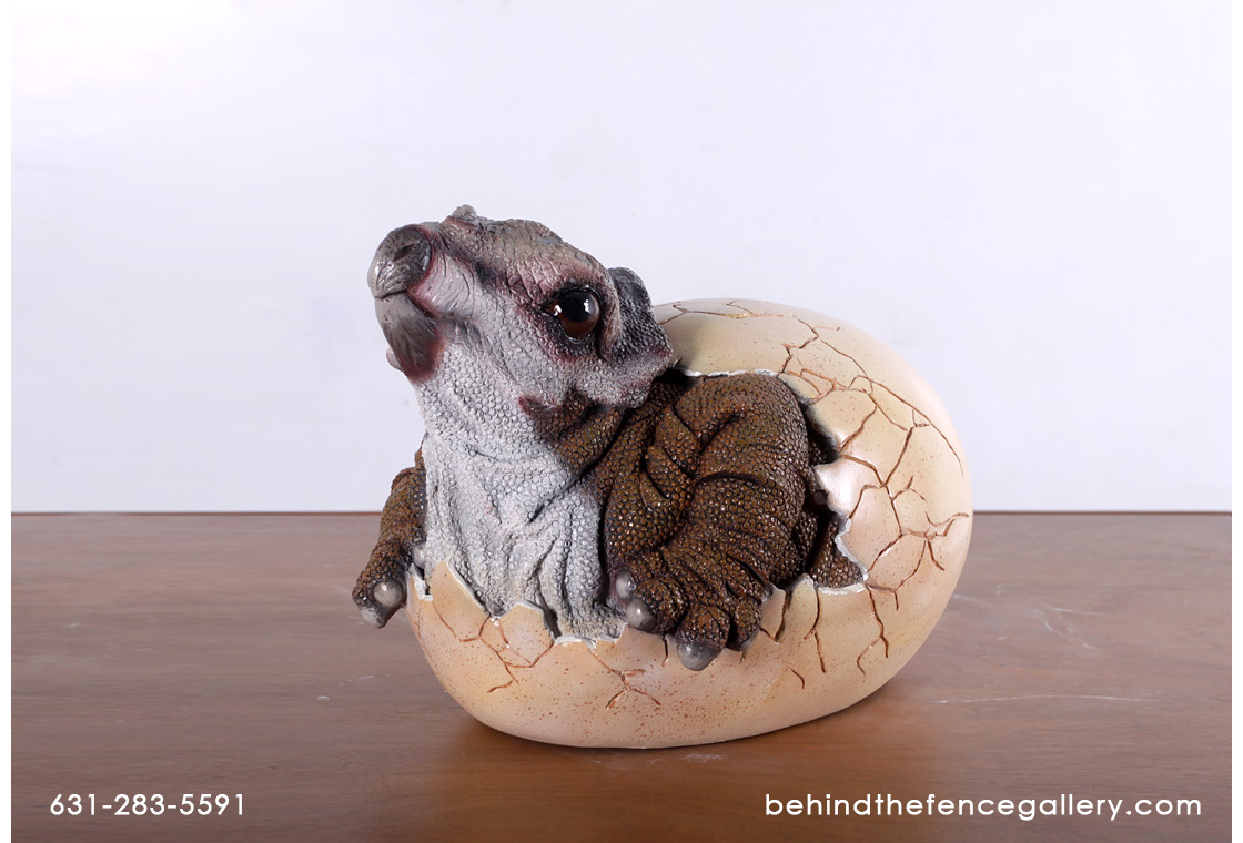 Baby Triceratops Hatching Statue