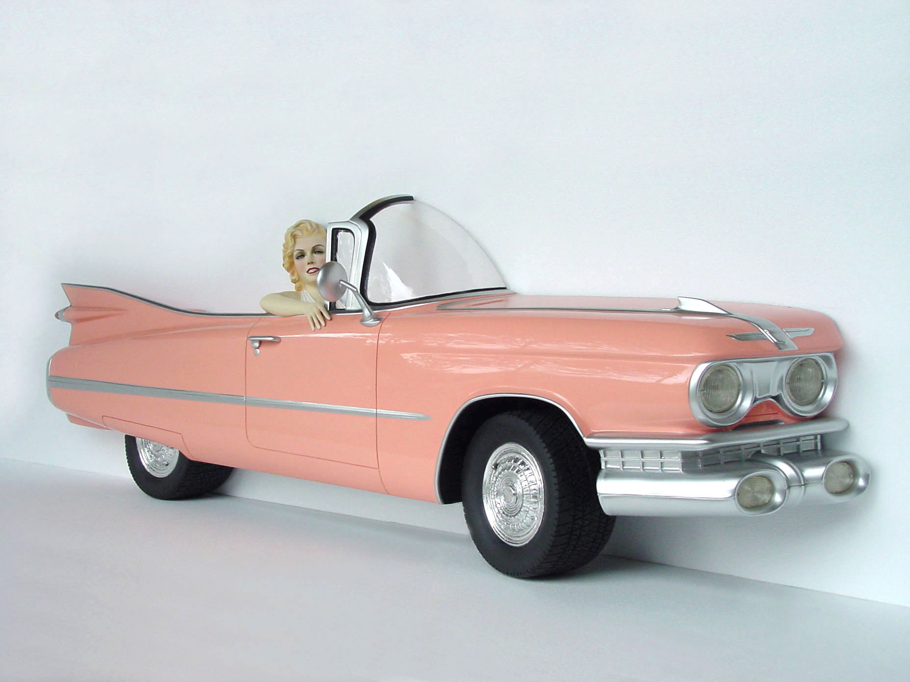 Pink Cadillac Car Wall Decor with Actress