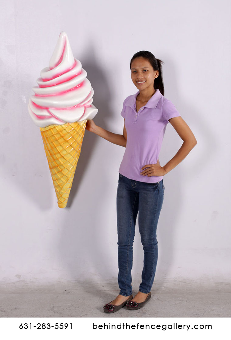Soft Vanilla Ice Cream Cone - Hangs On Wall - Click Image to Close