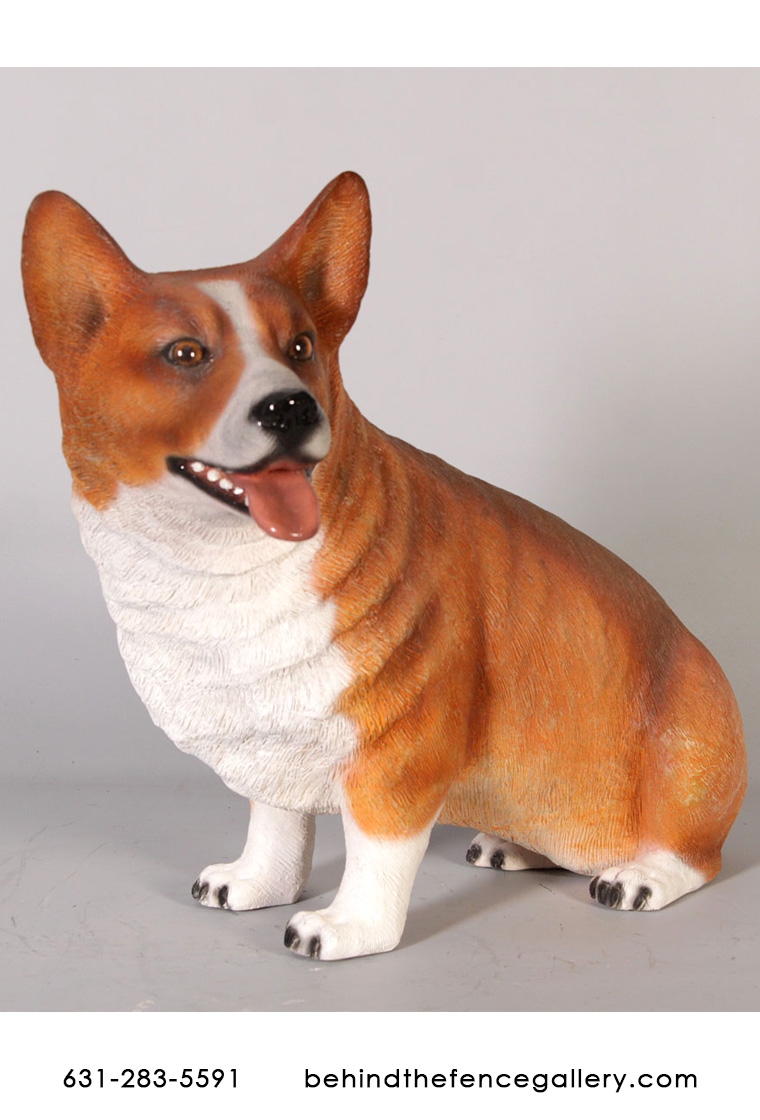 Corgi Dog Sitting Statue