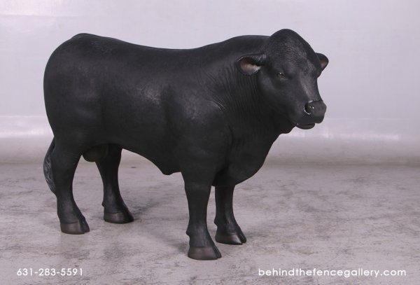 Definitive Black Angus Bull Statue