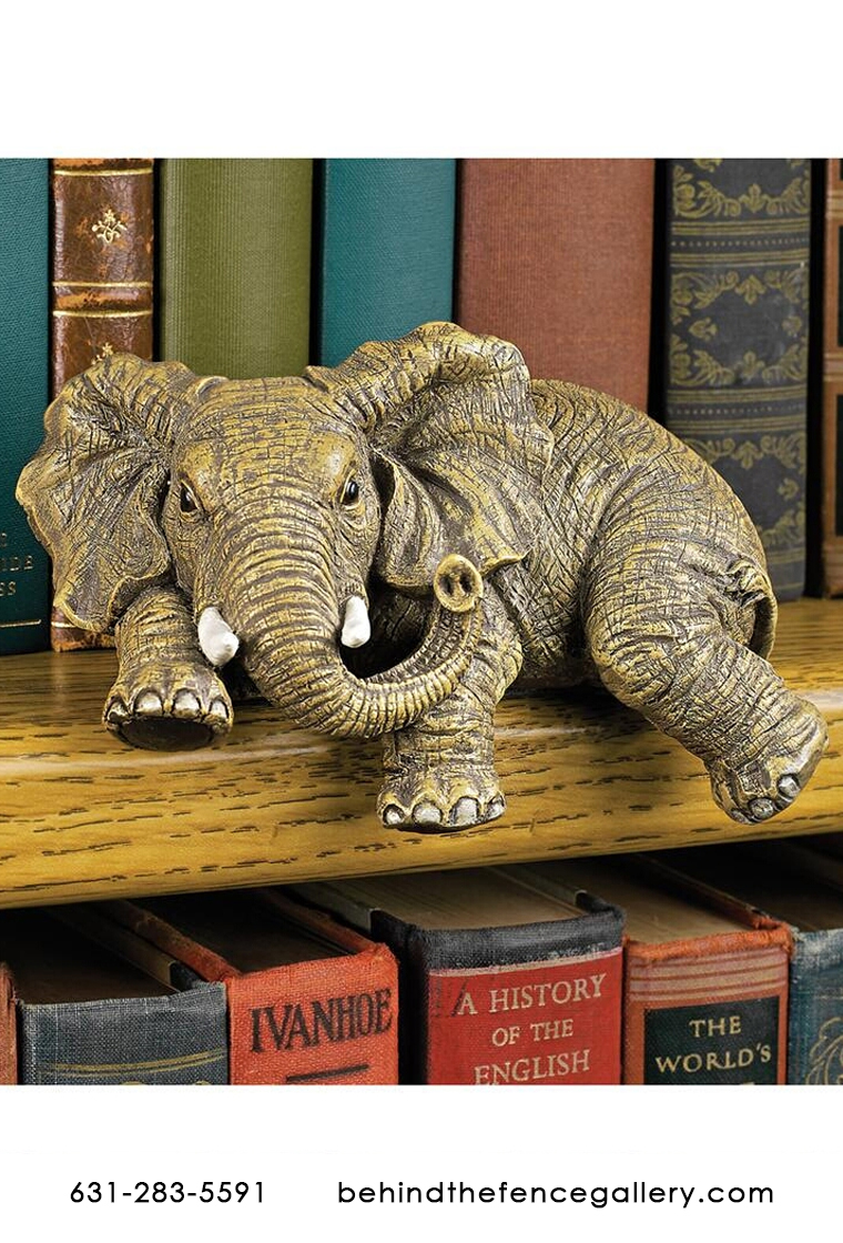 Ernie the Bookshelf Elephant Statue
