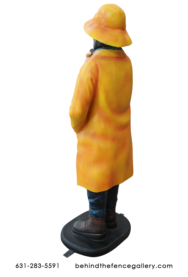 Jer's Fisherman 4ft Tall Raincoat Fisherman Statue