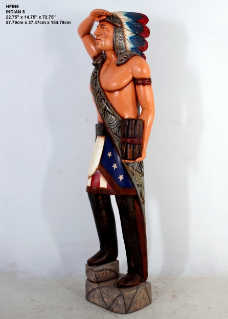 Wooden Indian Statue 7 ft.
