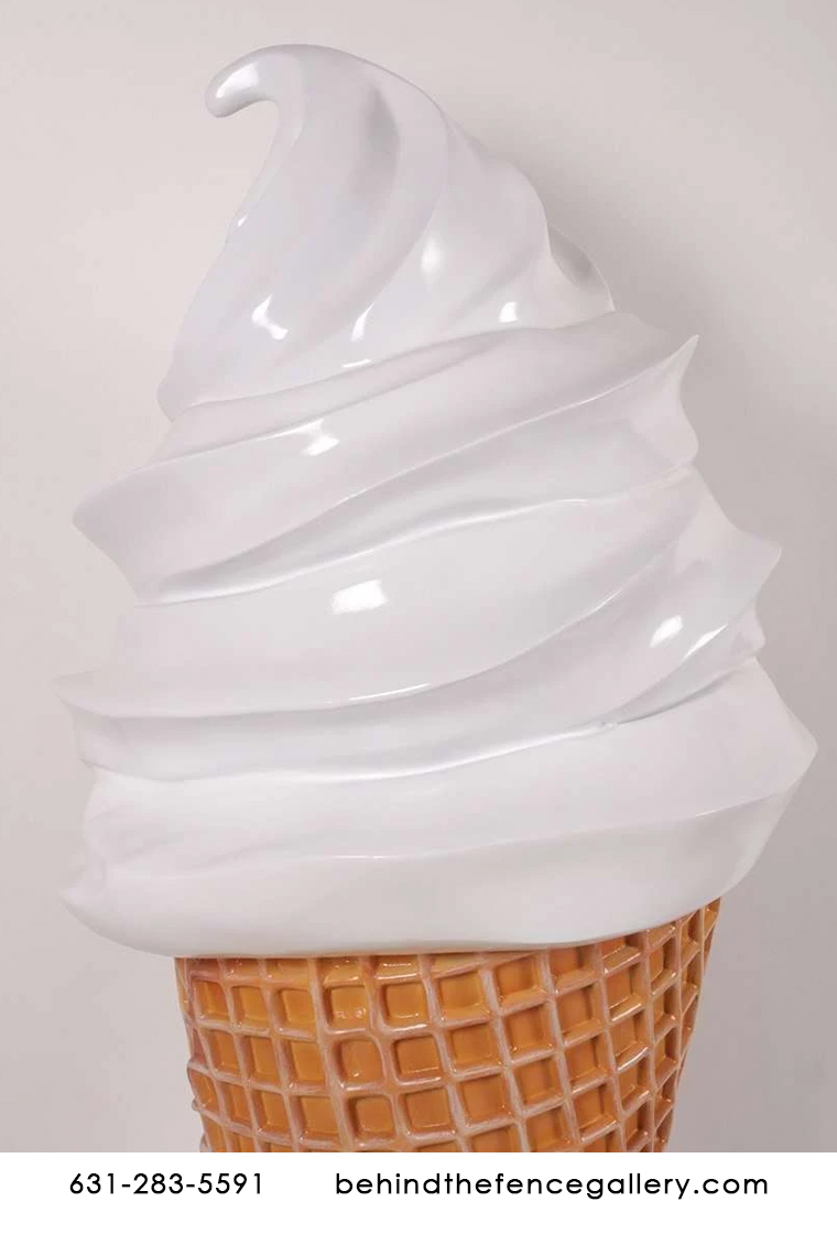 Giant Vanilla Soft Serve Ice Cream Cone Statue - Click Image to Close