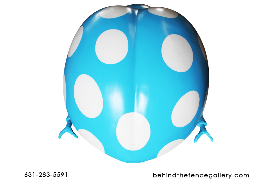 Blue Polka Dot Over Sized Pop Art Beetle Statue - Click Image to Close