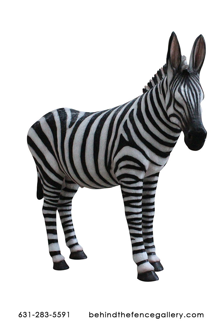 Life Size Fiberglass Safari Party Prop Zebra - Click Image to Close