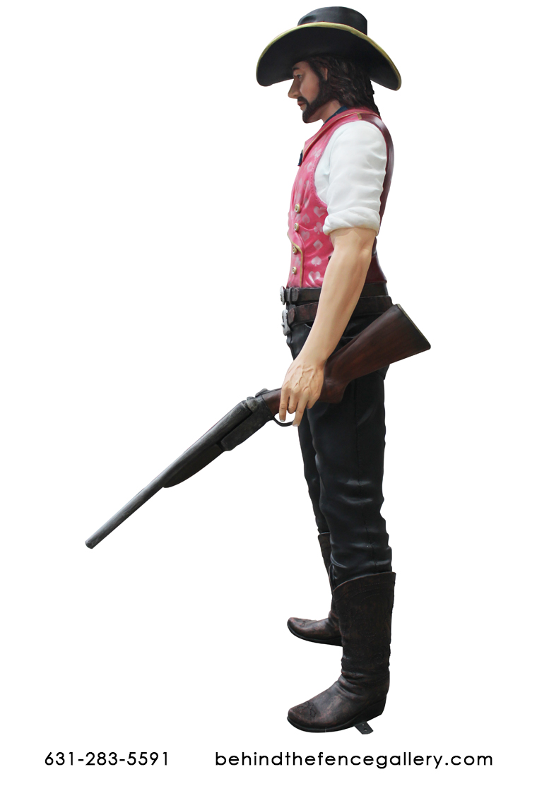 Old Western Cowboy Jesse Cree Life Size Statue Prop - Click Image to Close