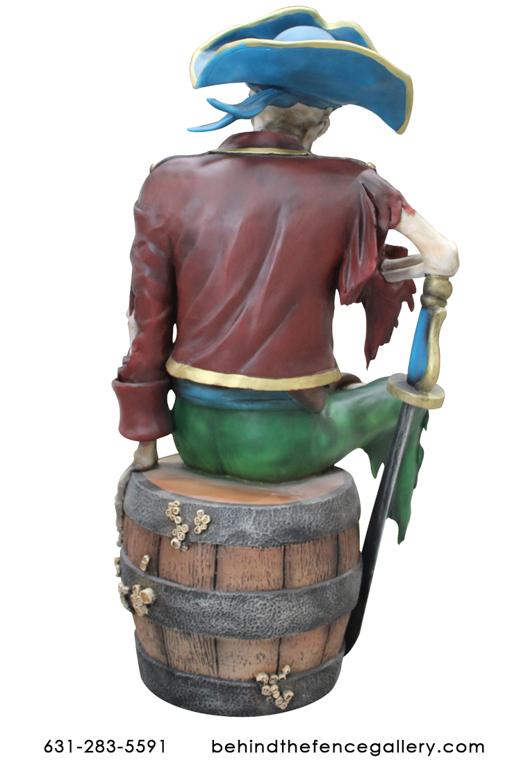 Eternal Pirate Skeleton With Beer Undead Life Size Statue - Click Image to Close