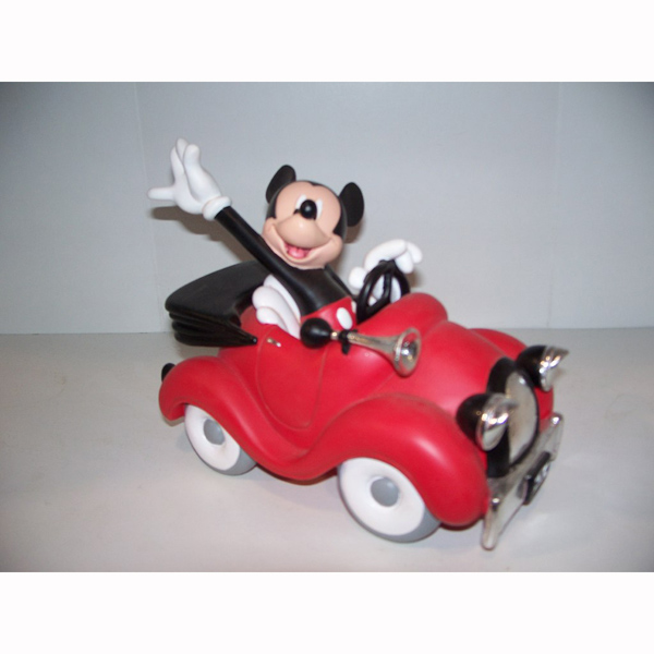 Mickey Mouse in a Race Car