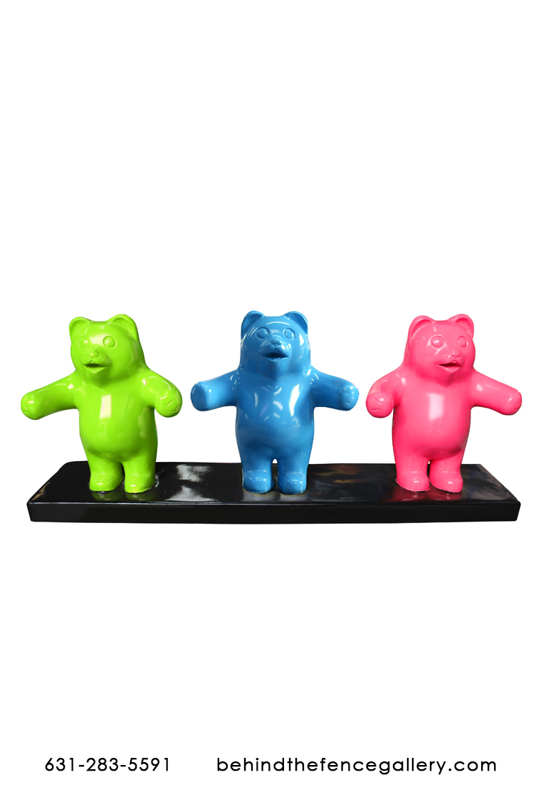Pop Art Three Gummy Bear Candy Decor Statue