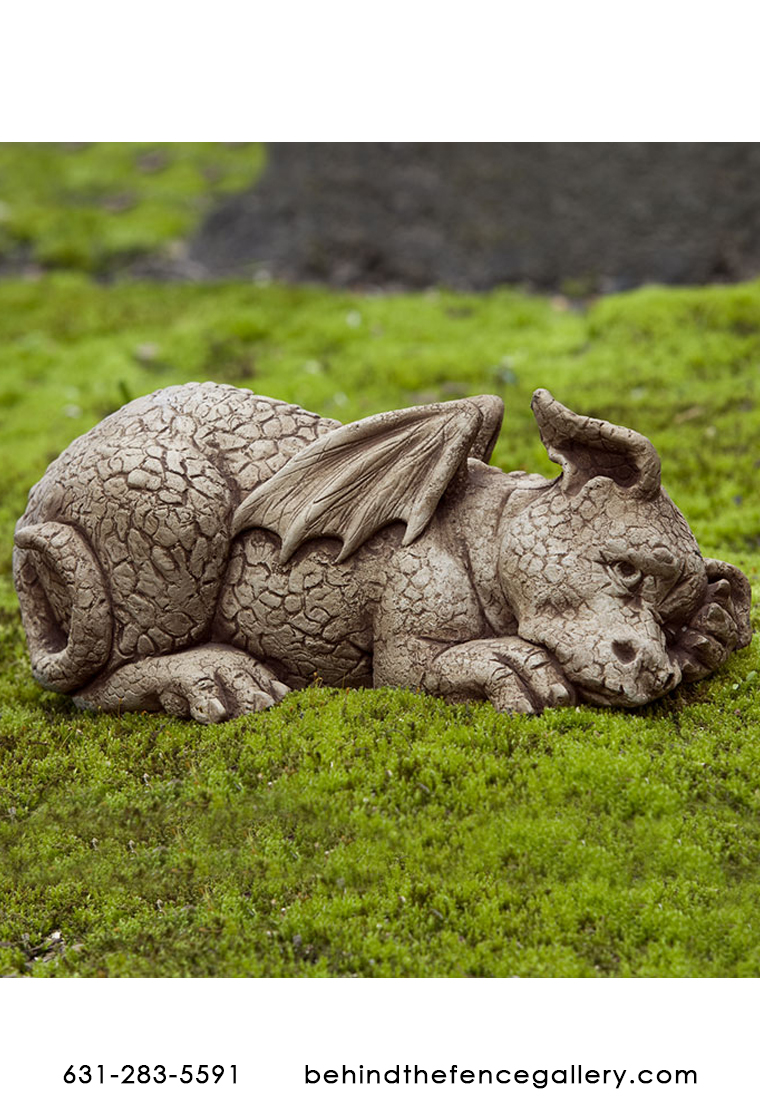 Puzzle the Cast Stone Medieval Winged Dragon