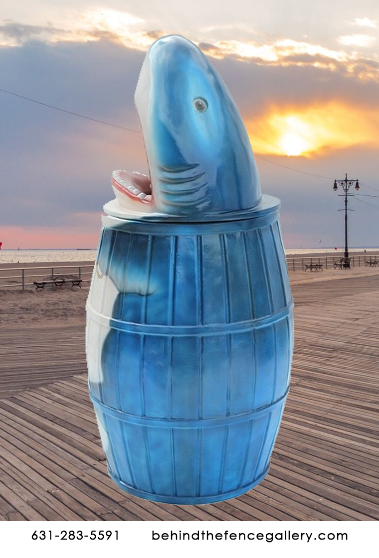 Great White Shark Waste Bin Statue