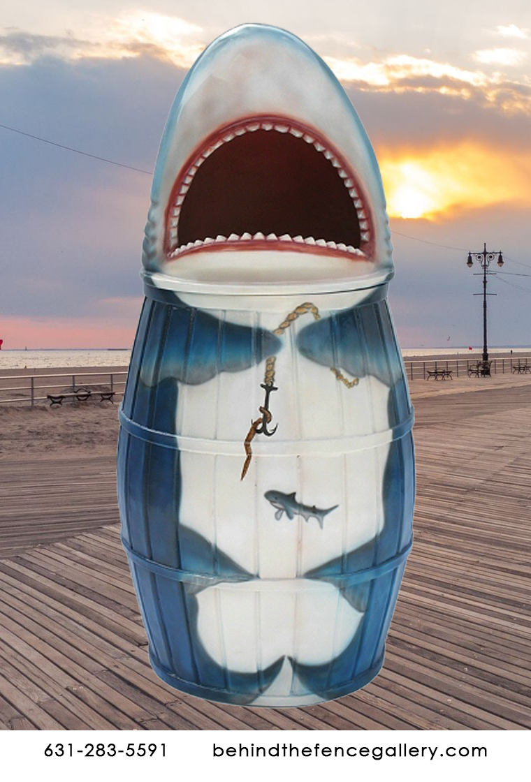 Great White Shark Waste Bin Statue