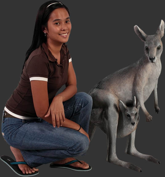 Kangaroo with Joey / Fiberglass - Click Image to Close