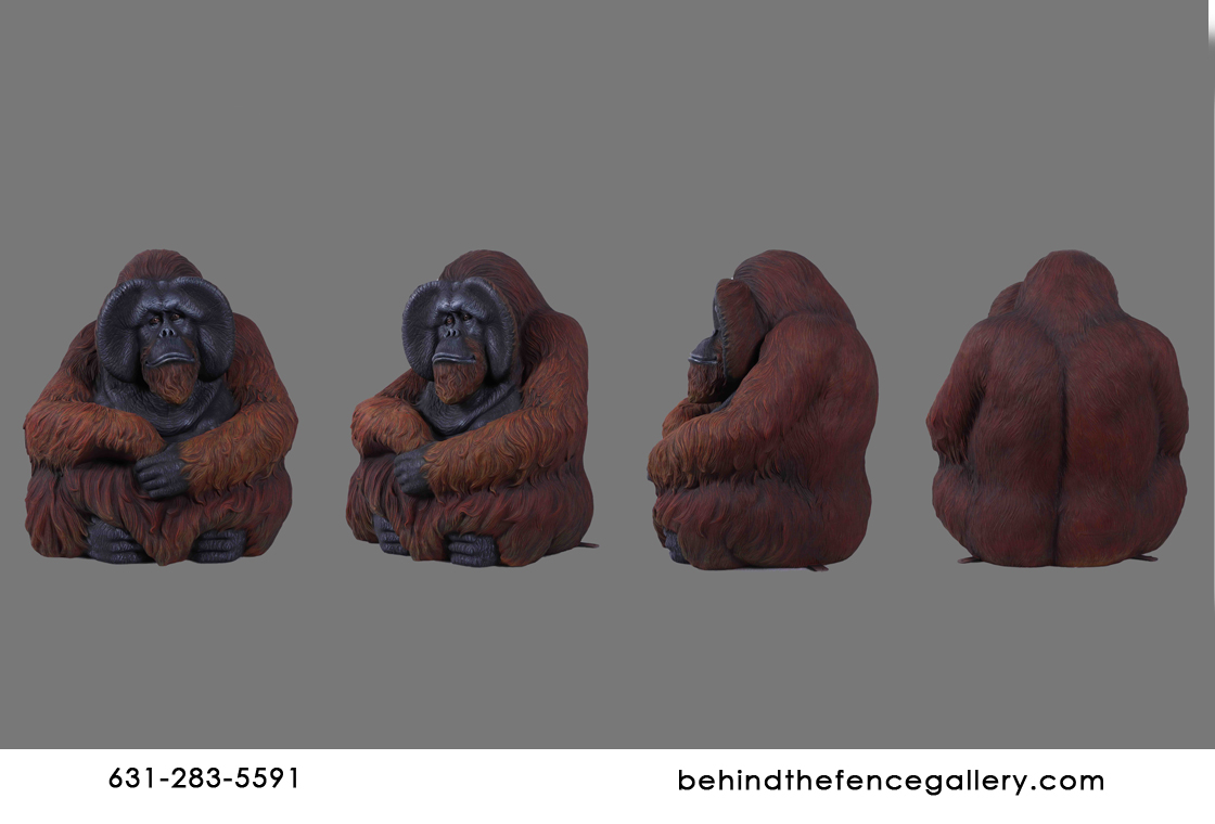 (image for) Sitting Orangutan Statue