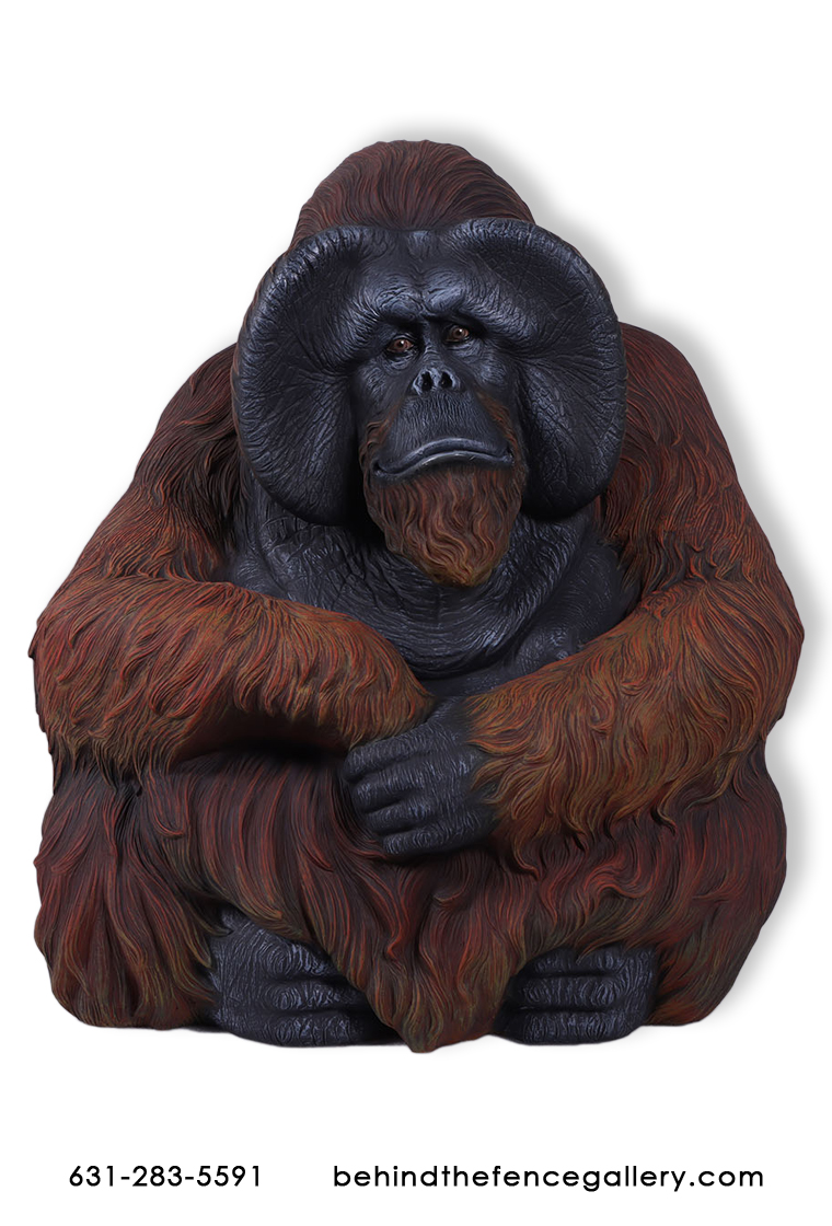 (image for) Sitting Orangutan Statue