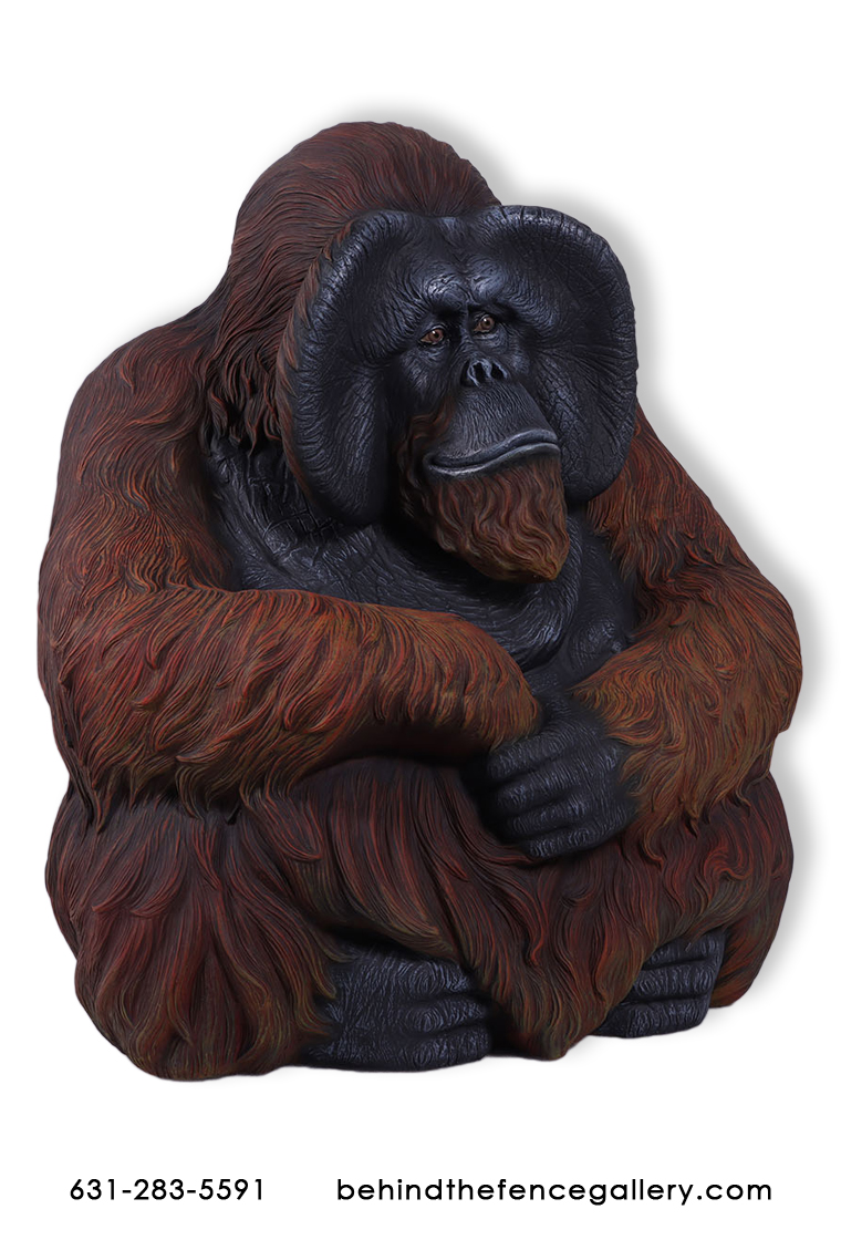 (image for) Sitting Orangutan Statue