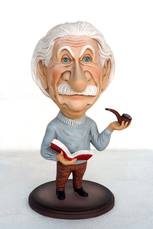 Albert Einstein with pipe - Click Image to Close