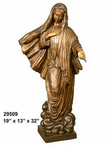 Bronze Virgin Mary Blessed Mother Statues