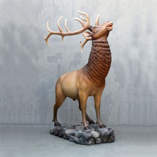 Fiberglass Elk in Natural Color - Click Image to Close