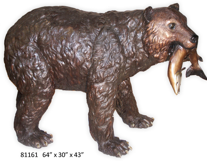 Bronze Bear with Fish