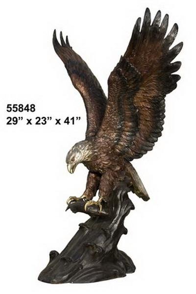 Bronze Eagle Catching Fish Statue